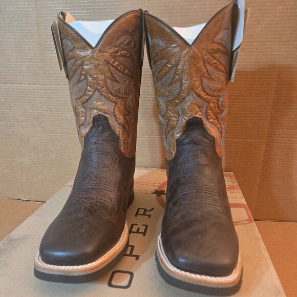 Roper Men's Work It Over Boots 10 EE Wide Brown 09-020-9204-8442 - Picture 2 of 12
